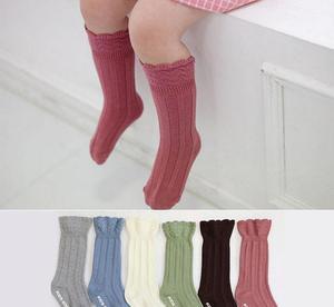 【2016雙針中筒襪】韓國全棉松口花邊高筒兒童襪嬰兒寶寶長(zhǎng)統(tǒng)